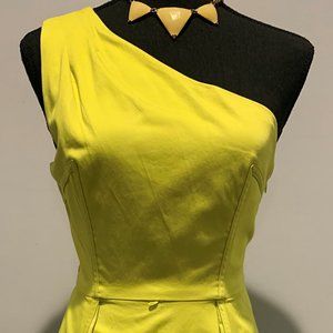 Jessica Simpson ladies neon yellow one-shoulder dress